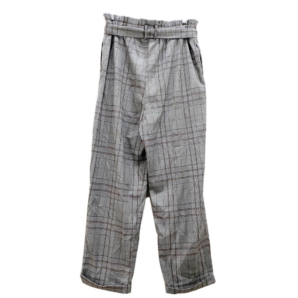 Wild Fable Black/White Plaid Houndstooth Paper Bag Waist Tapered Pants Size M - Picture 5 of 12